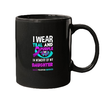 Discover I Wear Teal And Purple For My Daughter Suicide Mugs