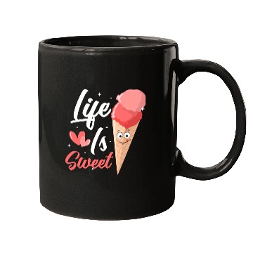 Discover Life Is Sweet Cone Scoop Ice Cream Mugs