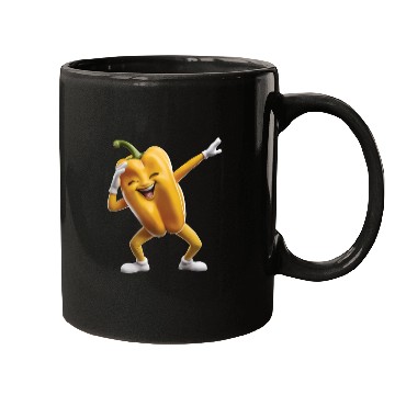 Discover Yellow Bell Pepper Dabbing Realistic Mugs