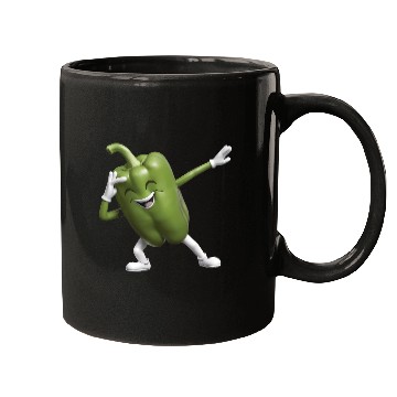 Discover Green Bell Pepper Dabbing Realistic Mugs