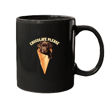 Discover Brown Labrador CHOCOLATE PLEASE Ice Cream Mugs