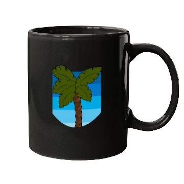 Discover Tropical Palm Tree Over an Ocean Mugs