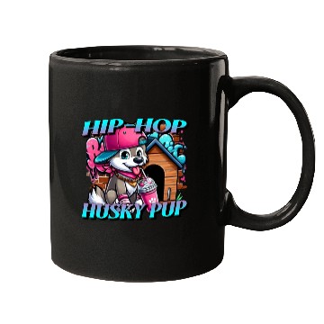 Discover Cartoon Hip-hop Husky Pup Mugs