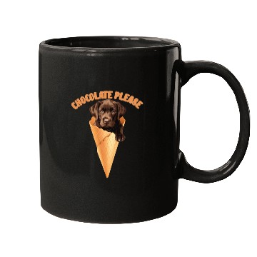 Discover Brown Labrador CHOCOLATE PLEASE Ice Cream Mugs