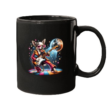Discover Disco Guitar Chihuahua dog Mugs