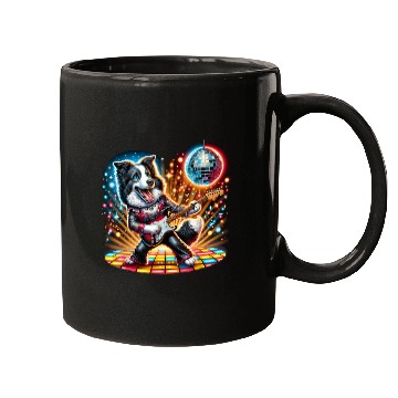 Discover Disco Border Collie dog Mugs