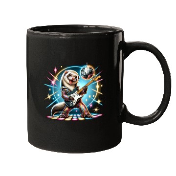 Discover Disco Ball Guitar Ferret Mugs