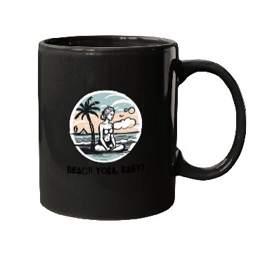 Discover Beach Yoga, Baby! Mugs