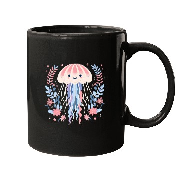 Discover Floral Jellyfish Delight Mugs