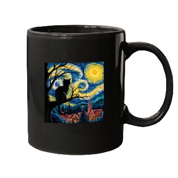 Discover Starry Night Cat Art Premium Mugs