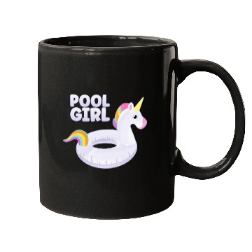 Discover Pool Girl Unicorn Floatie Swimming Pool Mugs