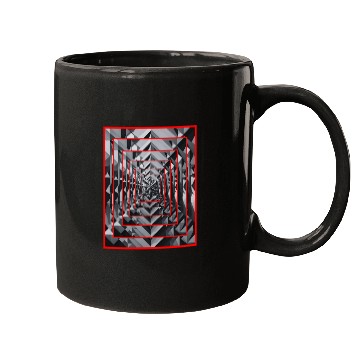 Discover Black/gray rectangle, deep effect and red lines. Mugs