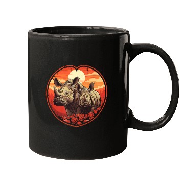 Discover Cute Rhino Hearts Premium Mugs
