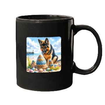 Discover German Shepherd Building Festive Sandcastle Mugs