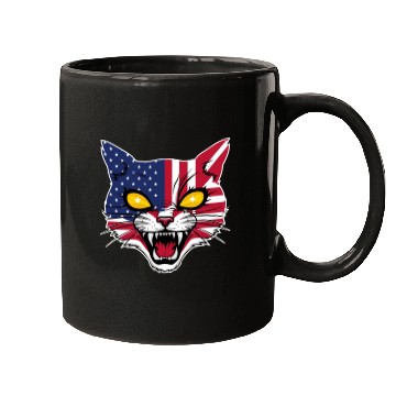 Discover Patriotic Cat With USA Flag Mugs