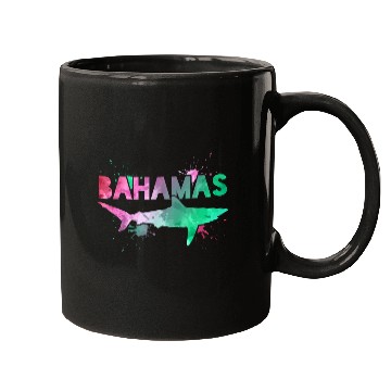 Discover Bahamas Shark Watercolor Souvenir Mugs