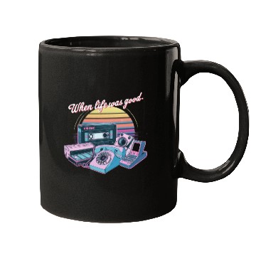 Discover 80's When Life was Good Gadgets in Synthwave Mugs