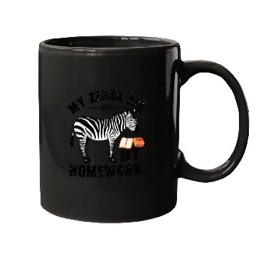Discover Funny My zebra Ate My Homework Animal Book Lover Mugs
