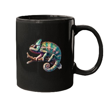 Discover fascinating, lively chameleon motif Mugs