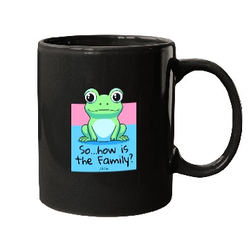 Discover "How's the Family?" Asks a Friendly Frog Mugs