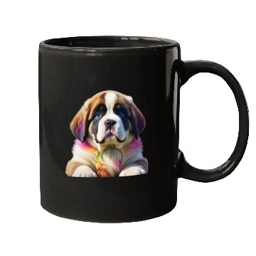 Discover Rainbow Ombre Saint Bernard Puppy Mugs