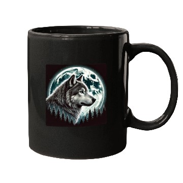 Discover Nature Moon Alpha Cute Wolf Moon nature Mugs