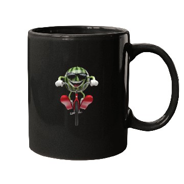 Discover Watermelon Cycling On Bike Realistic Mugs