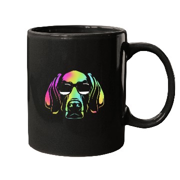 Discover Colorful Weimaraner Dog Wearing Sunglasses Mugs