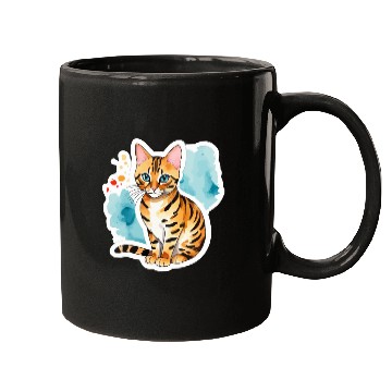 Discover Leopard Cat Watercolor Mugs