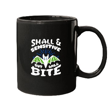 Discover Bat Halloween Outfit Small Sensitive But Will Bite Mugs