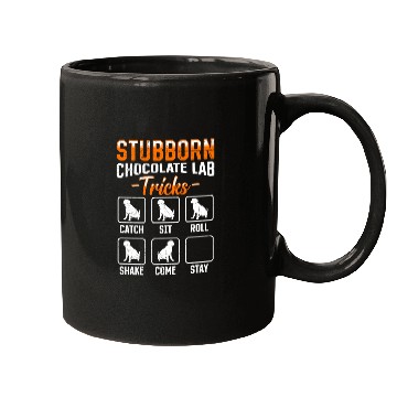 Discover Labrador STUBBORN CHOCOLATE LAB TRICKS Mugs