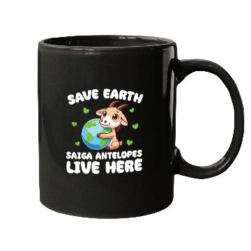 Discover Save The Earth Saiga antelopes Live Here Earth Day Mugs