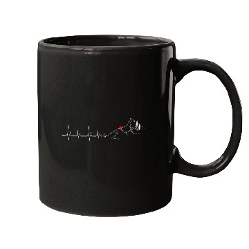 Discover Mountain heartbeat red sun Mugs