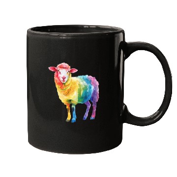 Discover Shepherd Sheep Farm Animal Rainbow Sheep Colorful Mugs