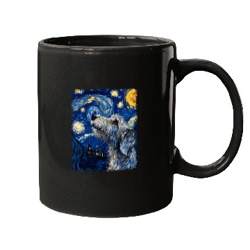 Discover Irish Wolfhound Dog Starry Night Painting Mugs