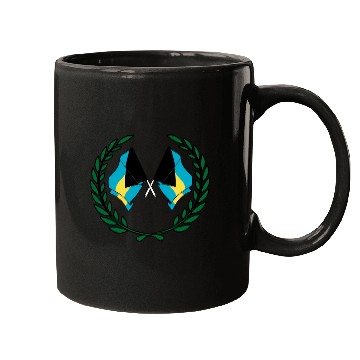 Discover Flags Bahamas in laurel wreath Mugs