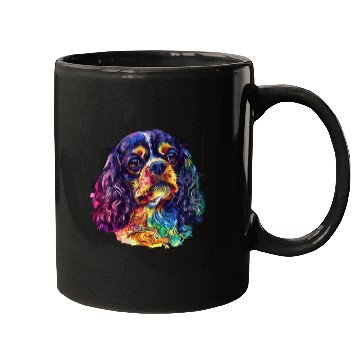 Discover Colorful Cavalier King Charles Spaniel Portrait Mugs