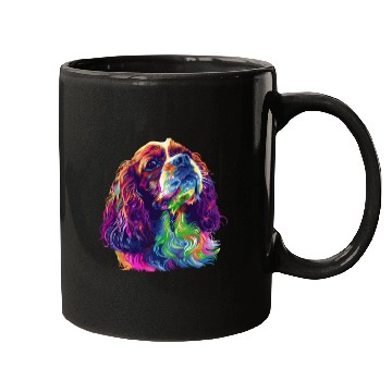 Discover Cavalier King Charles Spaniel Illustration Rainbow Mugs