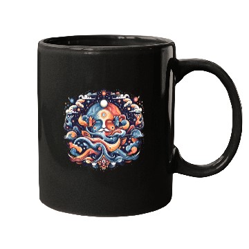 Discover Cosmic Harmony Abstract Art Mugs