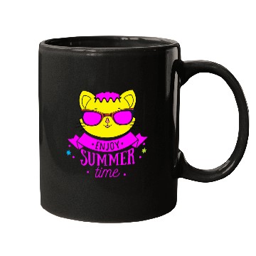Discover Enjoy Summer Time - Cool Cat Mugs
