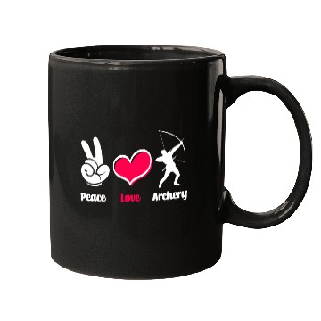 Discover Bow Peace Love Archery Mugs