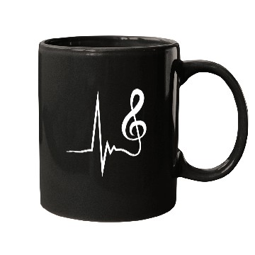 Discover Music Clef Note Violin Treble Sound Pulse ECG Mugs