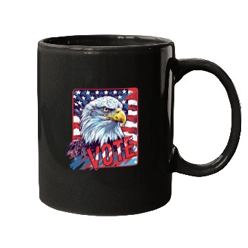 Discover Unique Eagle American Flag Vote US Election 2024 Mugs