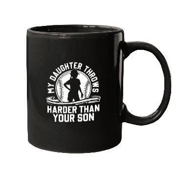 Discover Throw Harder Softball Dad Funny Daddy Father's Day Mugs