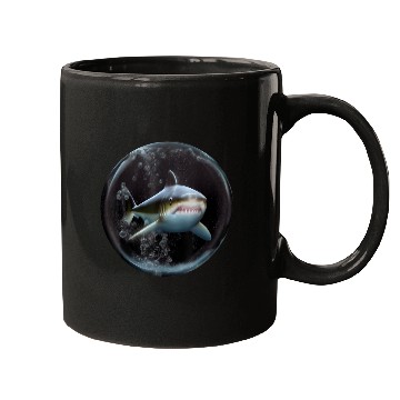 Discover Shark silhouette ocean predator Mugs