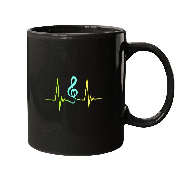 Discover Music Clef Note Violin Treble Sound Pulse ECG Mugs