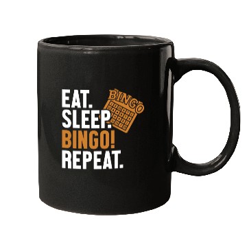 Discover Eat Sleep Bingo Repeat Caller Daubers Mugs
