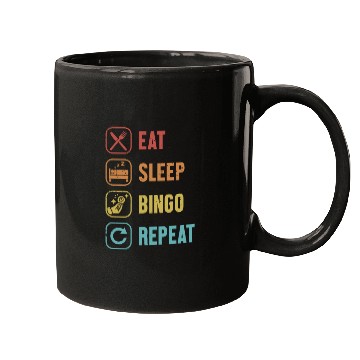 Discover Eat Sleep Bingo Repeat Daubers Professional Mugs