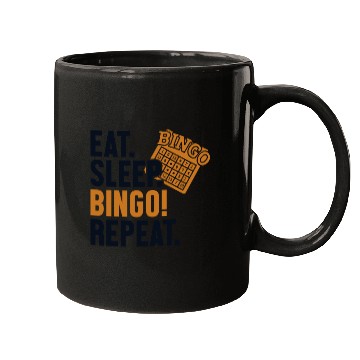 Discover Eat Sleep Bingo Repeat Caller Daubers Mugs