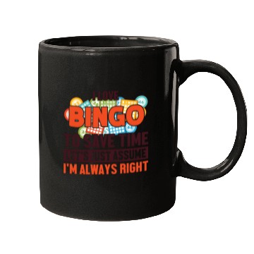 Discover Bingo Let's Assume I'm Right Caller Daubers Bingo Mugs